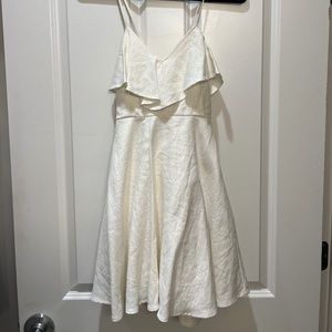 Hello Molly White Linen Mini Dress